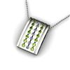 Image 1 : Genuine 0.92 ctw Peridot & Diamond Pendant 14kt White or Yellow Gold 5.04g