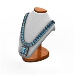 Genuine  46.14 ctw Aqua Marine & Diamond Necklace 14kt W/Y Gold 37g (Emerald Cut)