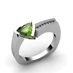 Genuine 1.08 ctw Emerald  Euro Shank & Diamond Ring 14kt White or Yellow Gold 5.37g