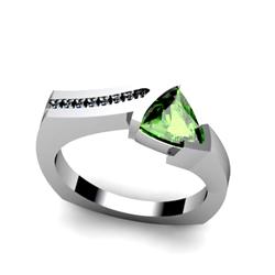 Genuine 1.08 ctw Emerald  Euro Shank & Diamond Ring 10kt White or Yellow Gold 4.85g