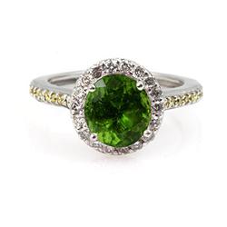 Genuine 2.10 Ctw Peridot Ring 14Kt White Or Yellow  Gold