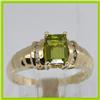 Image 1 : Genuine 1.50 ctw Peridot & Diamond Ring 14KT Yellow Gold