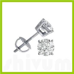 1.00 ctw Round cut Diamond Stud Earrings G-H, SI2