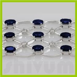 Genuine Vintage Design  24.85 ctw Blue Sapphire Bracelet  14K White or Yellow Gold