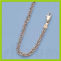 Genuine 18" 14ktItalian Gold-Yellow or White 3 Color Bar & Bead Braid :9.1gr