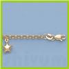 Image 1 : Genuine 7" 14ktItalian Gold-Yellow Hallow Rolo with Charms:3.5gr