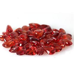 Natural Red Orange Sapphire Oval-Pear Cut 6x4mm estimated 51 pc per lot 31.89ctw