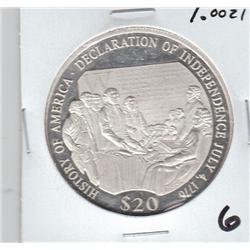 1.0021 ASW OUNCE OF SILVER $20 2006 COMMEMORATIVE