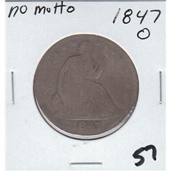 SEATED HALF NO MOTTO 1847 O SILVER