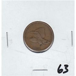 FLYING EAGLE CENT1857 STILL DETAIL IN FEATHERS