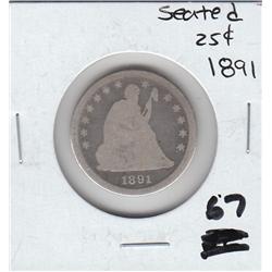 SEATED QUARTER 1891