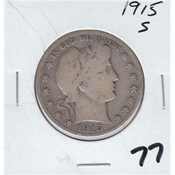 BARBER 1915 S HALF DOLLAR