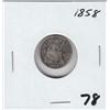 Image 1 : 1858 SEATED DIME SILVER