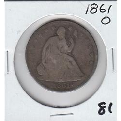 1861 O SEATED HALF DOLLAR