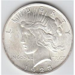 1923 PEACE SILVER DOLLAR $1 FLASHY (UNC)