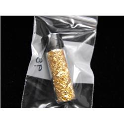 GLASS VIAL OF GOLD FLAKE