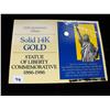 Image 1 : 14 K GOLD STATUE OF LIBERTY COMMEMORATIVE 1986