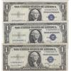 Image 1 : GROUP OF 3 $1 SILVER CERTIFICATES 1935 HIGH GRADE