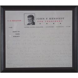 Jackie Kennedy Autograph Note