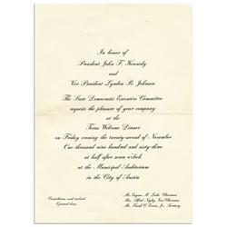 JFK ''Texas Welcome Dinner'' Invite