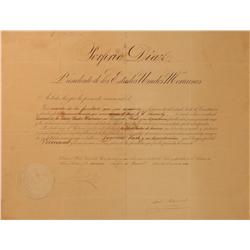 Porfirio Diaz Signed Document