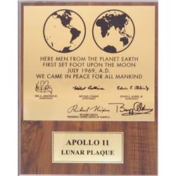 Buzz Aldrin Signed Apollo 11 Plaque