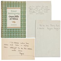 Hemingway ''Green Hills of Africa'' Signed