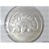 Image 1 : 1 TROY OZ .999 FINE SILVER ROUND STEGOSAURUS