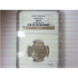 2006-D SMS NEBRASKA QUARTER NGC MS69