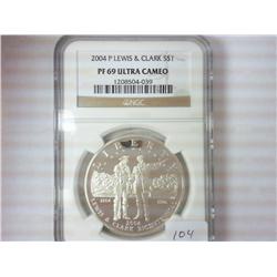2004-P LEWIS & CLARK SILVER DOLLAR NGC PF69 ULTRA