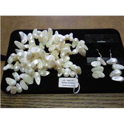 GENUINE FRESHWATER PEARL NECKLACE & EARRINGS