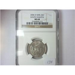 2006-D SMS SOUTH DAKOTA QUARTER NGC MS68
