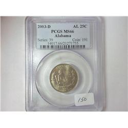 2003-D ALABAMA QUARTER PCGS MS66