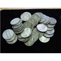 ROLL OF 40-35% SILVER JEFFERSON WAR NICKELS