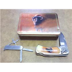 BUFFALO 2 KNIFE COIN SET IN BOX