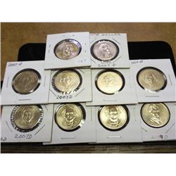 10 ASSORTED PRESIDENTIAL DOLLARS (UNC)