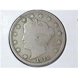1912-S LIBERTY "V" NICKEL (KEY DATE (VERY GOOD))