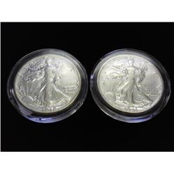 1942 & 43 WALKING LIBERTY HALF DOLLARS