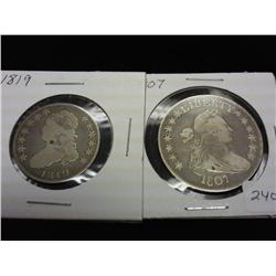 1807 (FINE) BUST HALF & 1819 (VG) BUST QUARTER