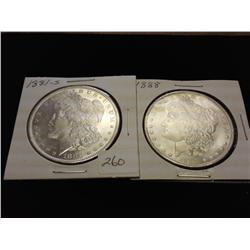 1881-S (UNC) & 1888 (UNC) MORGAN SILVER DOLLARS