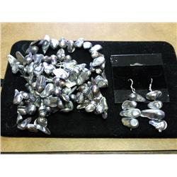 GENUINE FRESHWATER PEARL NECKLACE & EARRINGS