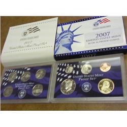 PARTIAL 2007 US PROOF SET (WITH BOX)