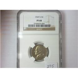 1969-S JEFFERSON NICKEL NGC PF68