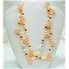 Image 1 : Two Strand Rose Quartz, Pearl & Swarovski Necklace