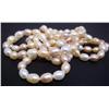 Image 2 : 48" Single Strand Tri-Color Rice Pearl Necklace