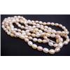 Image 3 : 48" Single Strand Tri-Color Rice Pearl Necklace