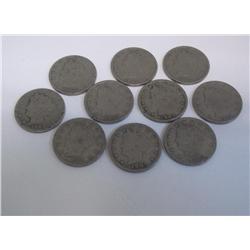 Lot- Ten "V" Nickels