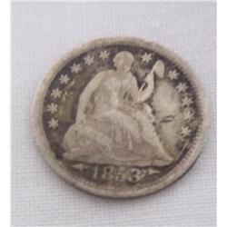 1853 WA Half Dime