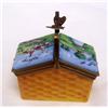 Image 1 : Limoge Hand Painted Picnic Basket Trinket Box