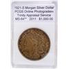 Image 1 : 1921-S Morgan Silver Dollar  MS-64** w/ Appraisal